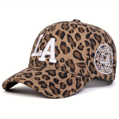 Unisex Letter Embroidered Leopard Baseball Cap Outdoor Sport Adjustable Sunscreen Leisure Hat Spring Autumn Travel Tourism Beach Vacation Tiktokshopblackfriday