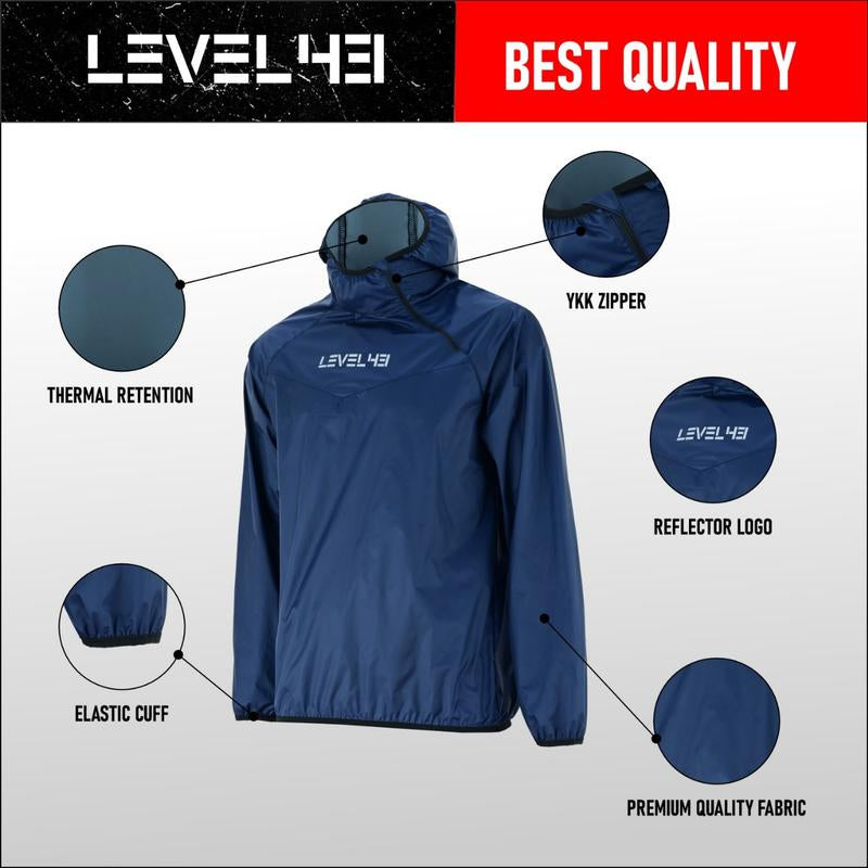 Level 43 Hooded Sauna Suit for Men and Women - anti Rip Workout Suit for Exercise Gym Fitness, Weight Loss Slimming Suit