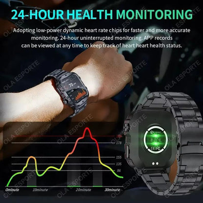 Original Men Smartwatch Flashlight Bluetooth Call Fitness Clock IP68 Waterproof Sports Men for Android IOS Smart Watch 2025 New Ola Esporte