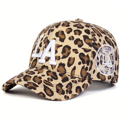 Unisex Letter Embroidered Leopard Baseball Cap Outdoor Sport Adjustable Sunscreen Leisure Hat Spring Autumn Travel Tourism Beach Vacation Tiktokshopblackfriday