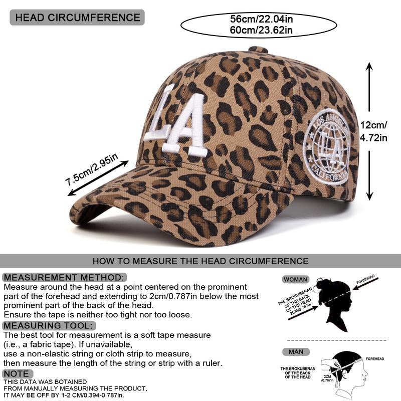 Unisex Letter Embroidered Leopard Baseball Cap Outdoor Sport Adjustable Sunscreen Leisure Hat Spring Autumn Travel Tourism Beach Vacation Tiktokshopblackfriday