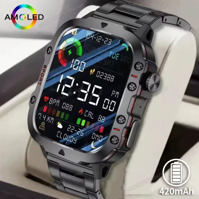 Original Men Smartwatch Flashlight Bluetooth Call Fitness Clock IP68 Waterproof Sports Men for Android IOS Smart Watch 2025 New Ola Esporte