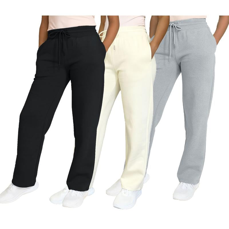 Women'S Multi Pack Heavyweight Wide Leg Loose-Fit Fleece Sweatpants (S-2XL)