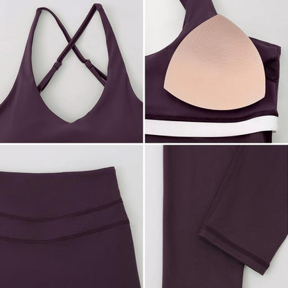 Timeoff Women'S Crisscross Back Tank & High-Waist Butt-Lift Leggings Set , Quick-Dry, Moisture-Wicking , Yoga, Gym & Fitness Workouts , Stylish Activewear for Women,Sweatsuit Set Outfit,Comfort Sweat Set,Sweatsuits Women