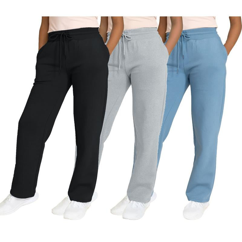 Women'S Multi Pack Heavyweight Wide Leg Loose-Fit Fleece Sweatpants (S-2XL)
