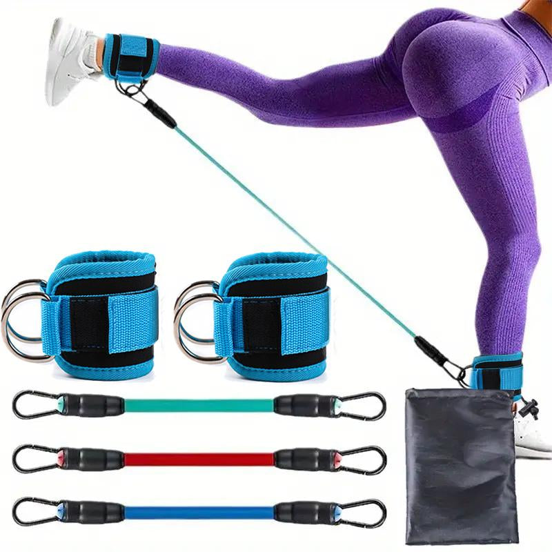 Resistance Bands, 5-Pack Ankle Band Set for Leg and Hip Training – TPE Material Band for Women Men, with Comfortable Grip, Ideal for Home Workouts, Exercise Equipment,Yoga Gym Fitness, Adjustable