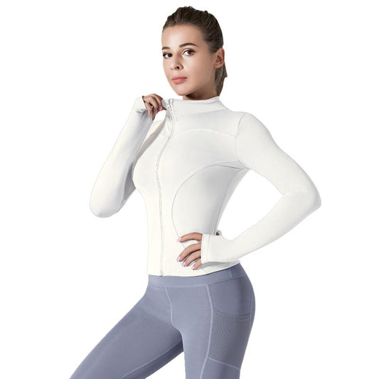 Women'S Slim Yoga Cloth, Sun Protection Fitness Top, Jacket, Breathable and Stretchy, Quick-Drying Long-Sleeved Sportswear