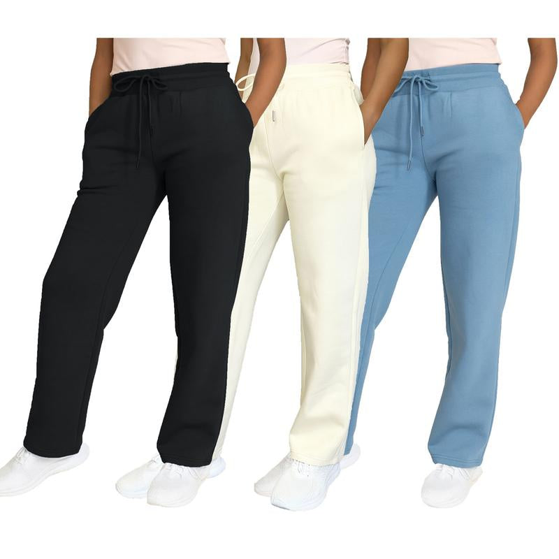 Women'S Multi Pack Heavyweight Wide Leg Loose-Fit Fleece Sweatpants (S-2XL)