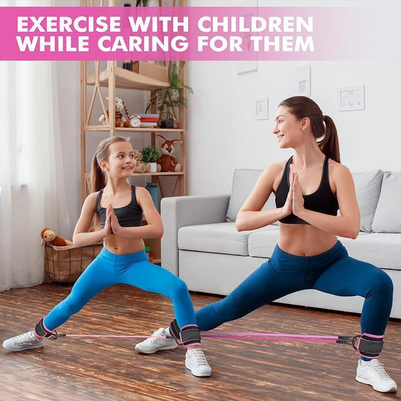 Resistance Bands, 5-Pack Ankle Band Set for Leg and Hip Training – TPE Material Band for Women Men, with Comfortable Grip, Ideal for Home Workouts, Exercise Equipment,Yoga Gym Fitness, Adjustable