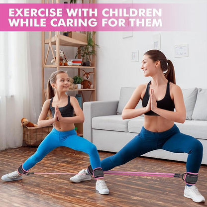 Resistance Bands, 5-Pack Ankle Band Set for Leg and Hip Training – TPE Material Band for Women Men, with Comfortable Grip, Ideal for Home Workouts, Exercise Equipment,Yoga Gym Fitness, Adjustable