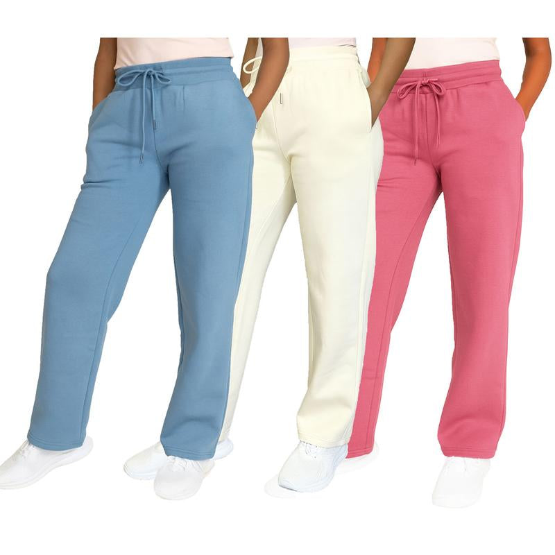 Women'S Multi Pack Heavyweight Wide Leg Loose-Fit Fleece Sweatpants (S-2XL)